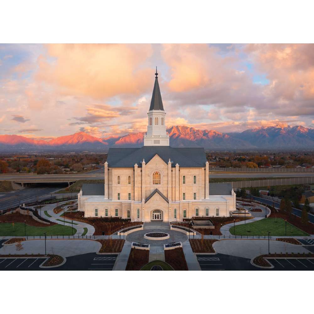 Taylorsville Utah Temple - Autumn Sunset Print 