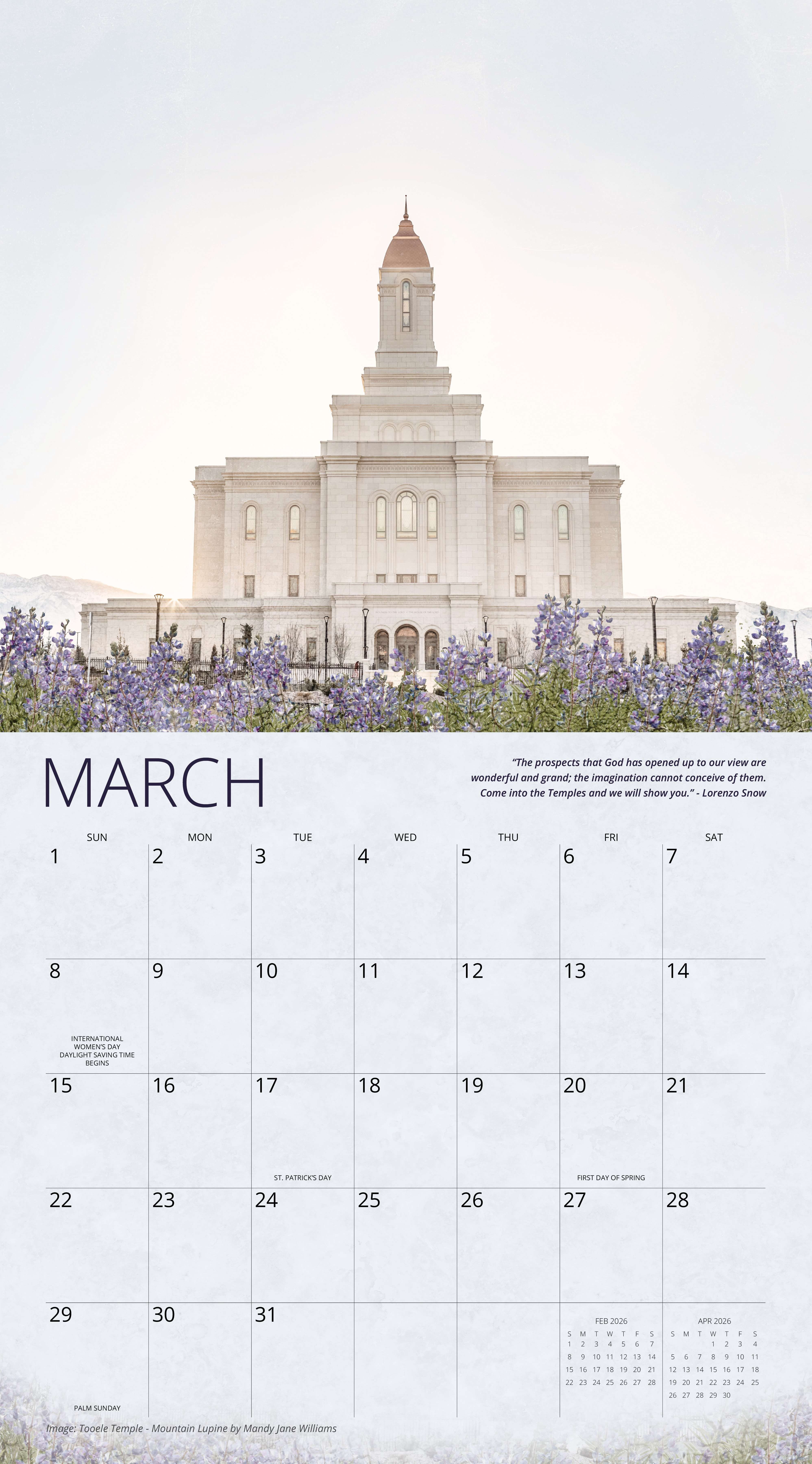 2026 I Love to See the Temple Calendar, , large image number 3
