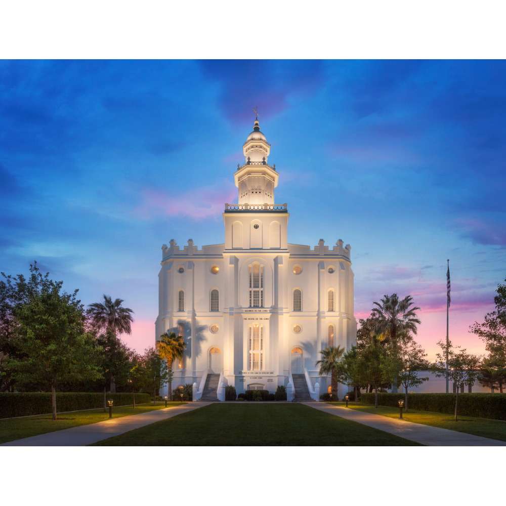 St. George Utah Temple - Last Light Print