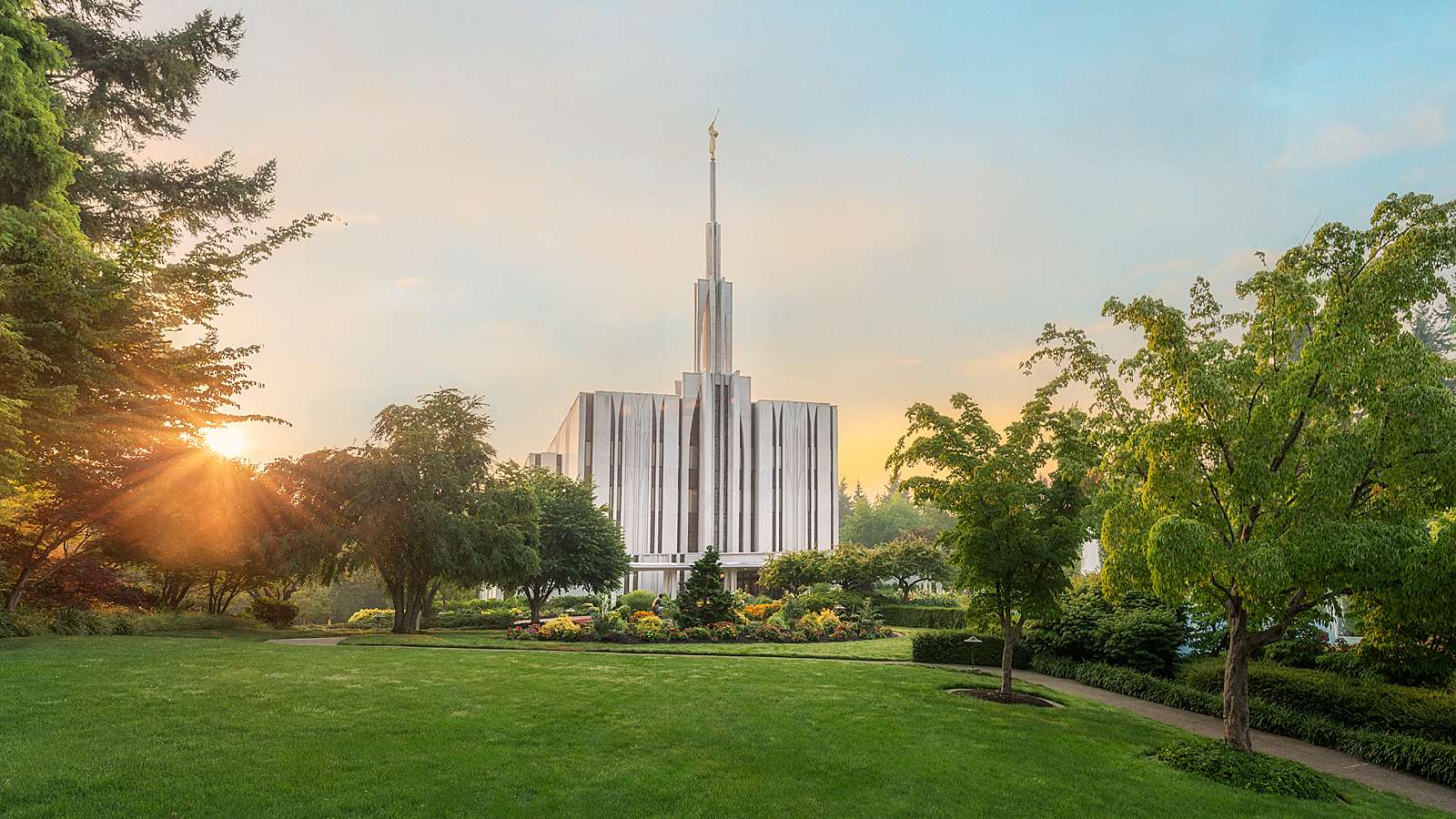 Seattle Washington Temple, Fire of the Covenant Series (25x43 Framed Canvas Print), , large