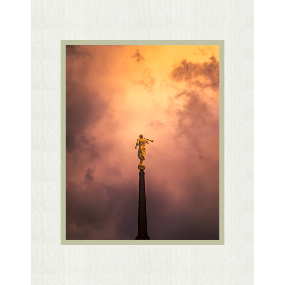 Saratoga Springs Temple, Hope Shines Brightly Matted Print