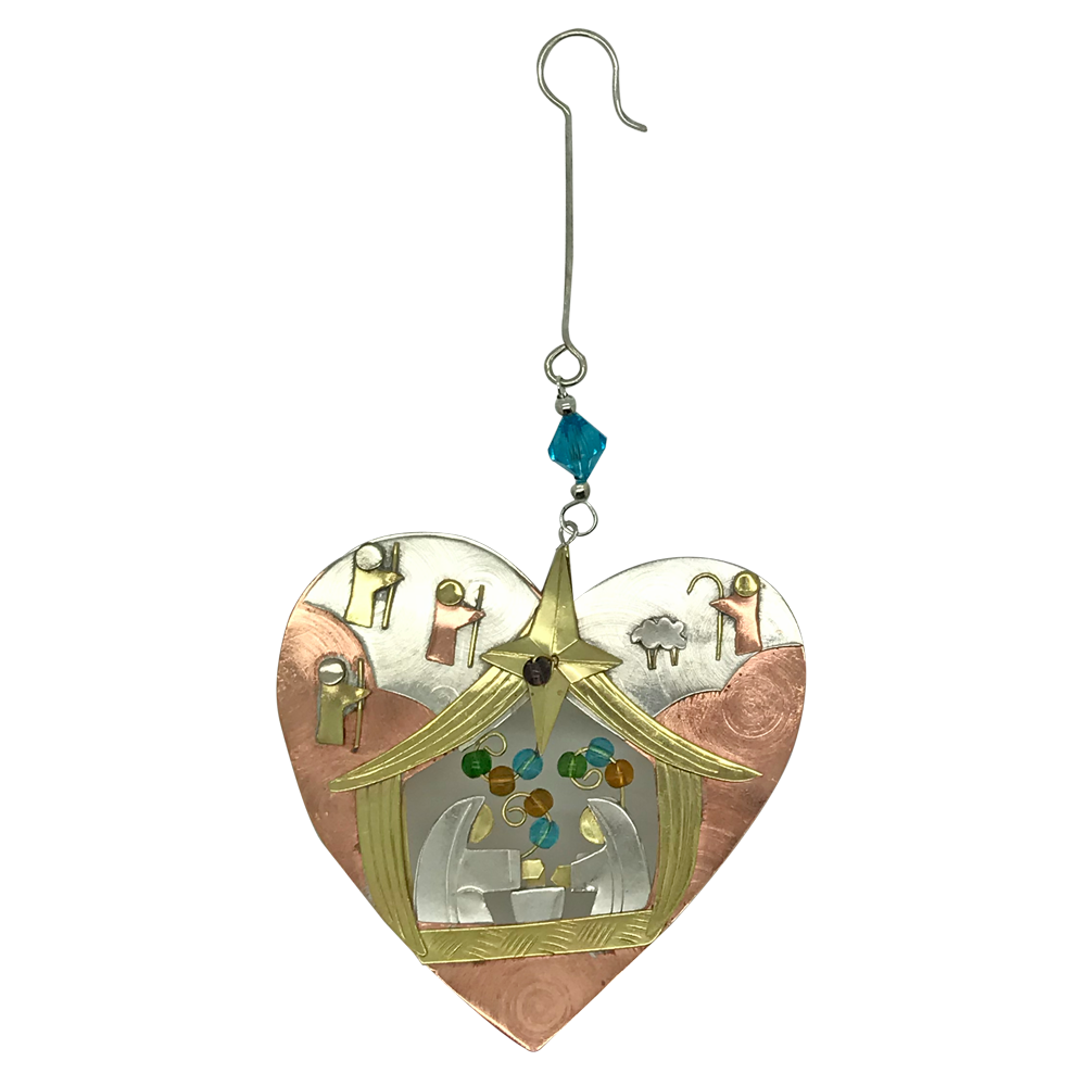 Heart Nativity Ornament
