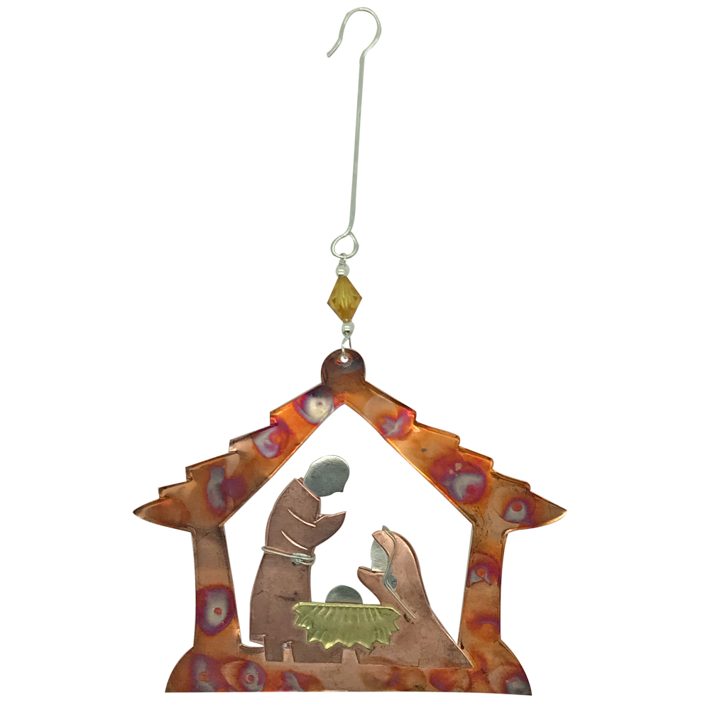 Rustic Nativity Ornament