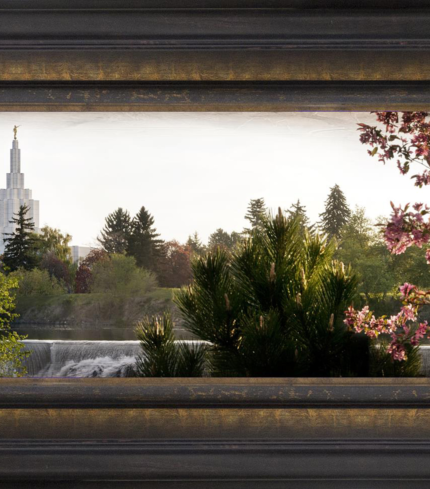 Idaho Falls Temple, the Day Dawn is Breaking (19x48 Canvas Framed Art), , large image number 3
