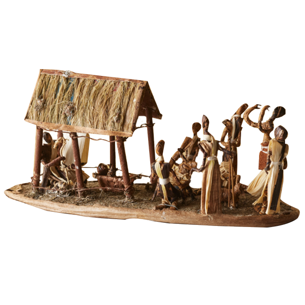 Kenyan Banana Fiber Nativity Scene