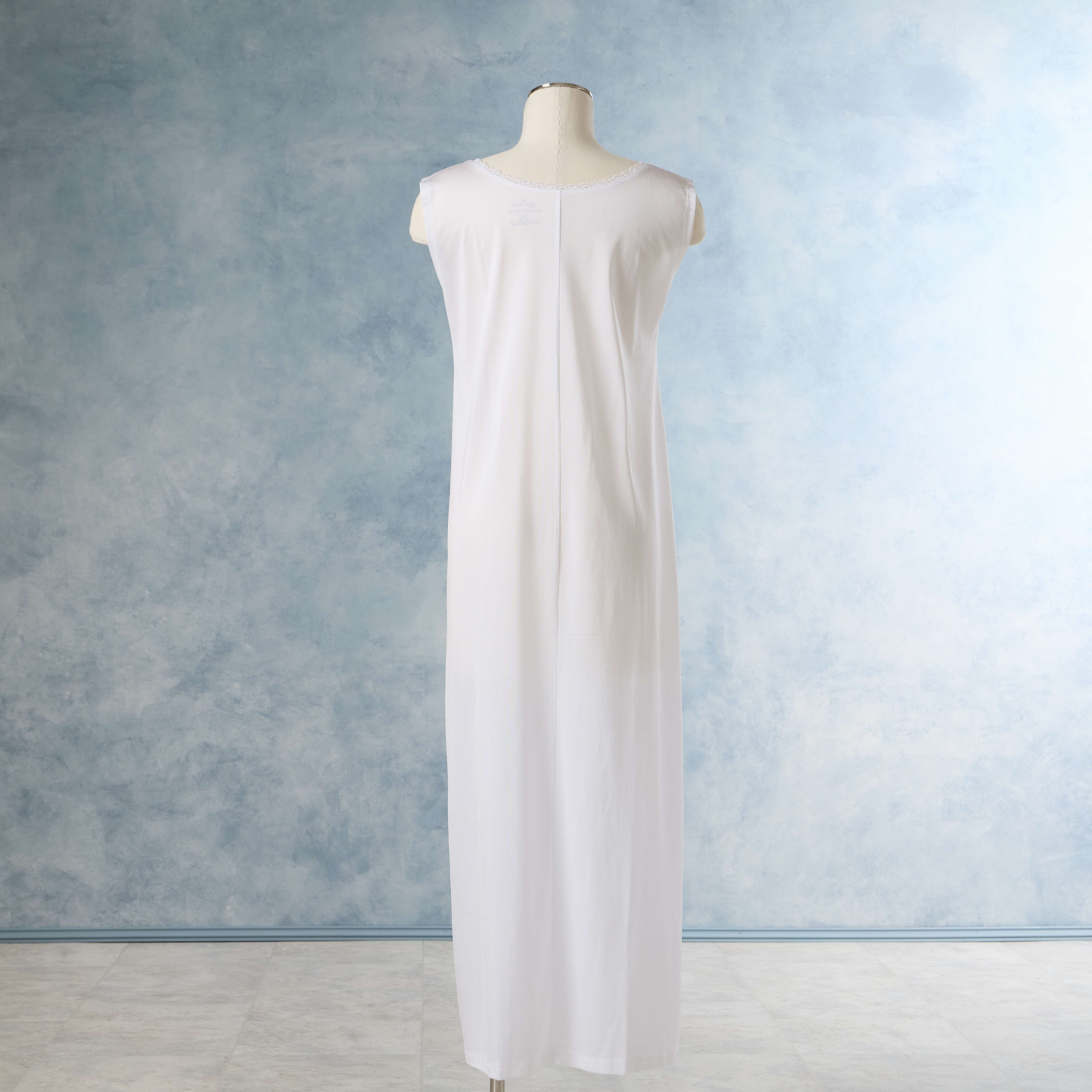 Nylon Cap Sleeve Temple Dress Slip, , large image number 3