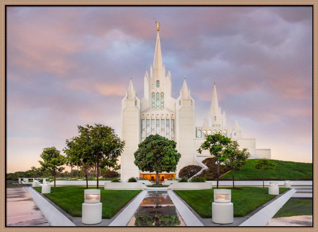 Covenant Path Temple: San Diego Temple (30x41 Framed Canvas Giclee)