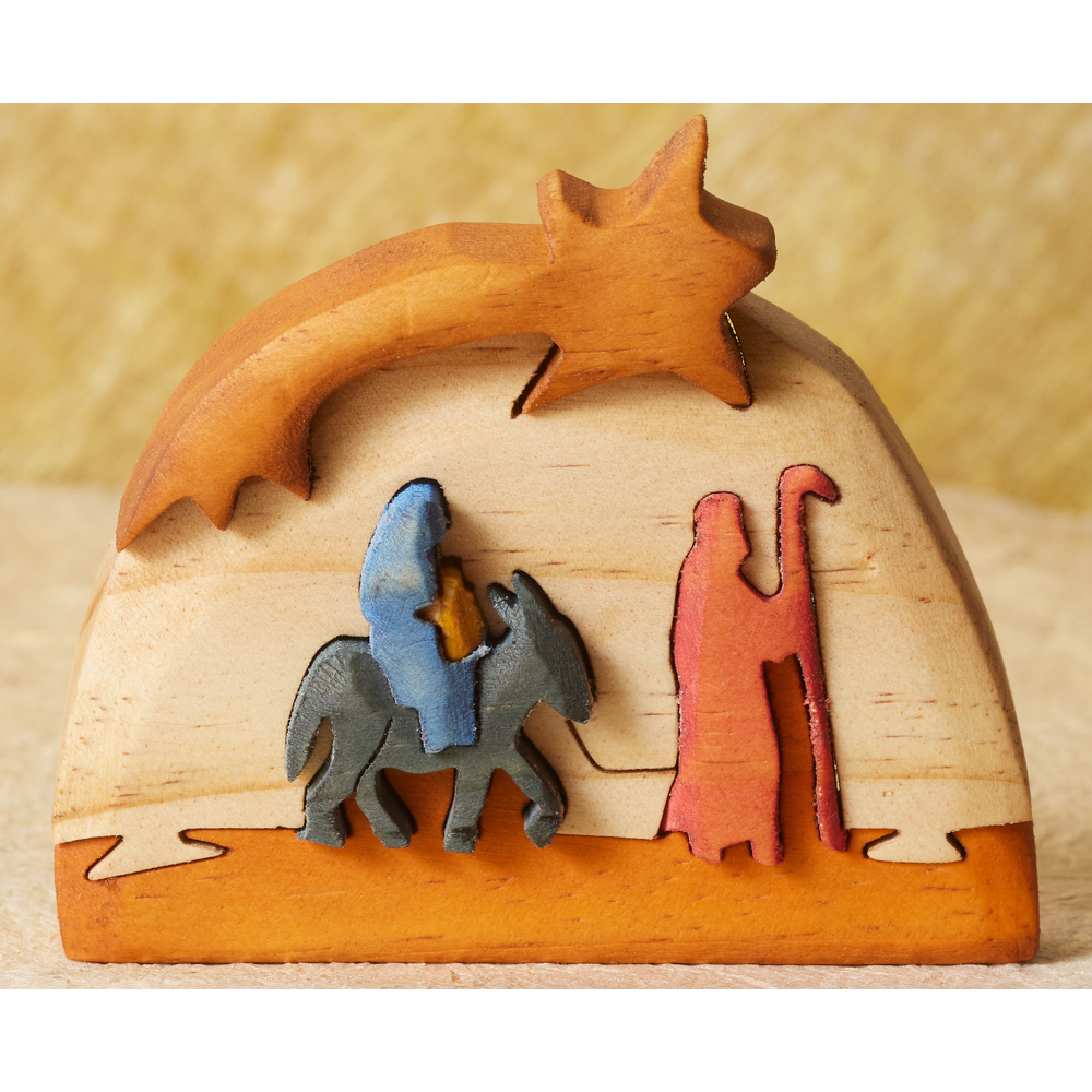 Colombian Flight to Egypt Wood Puzzle Nativity, , large