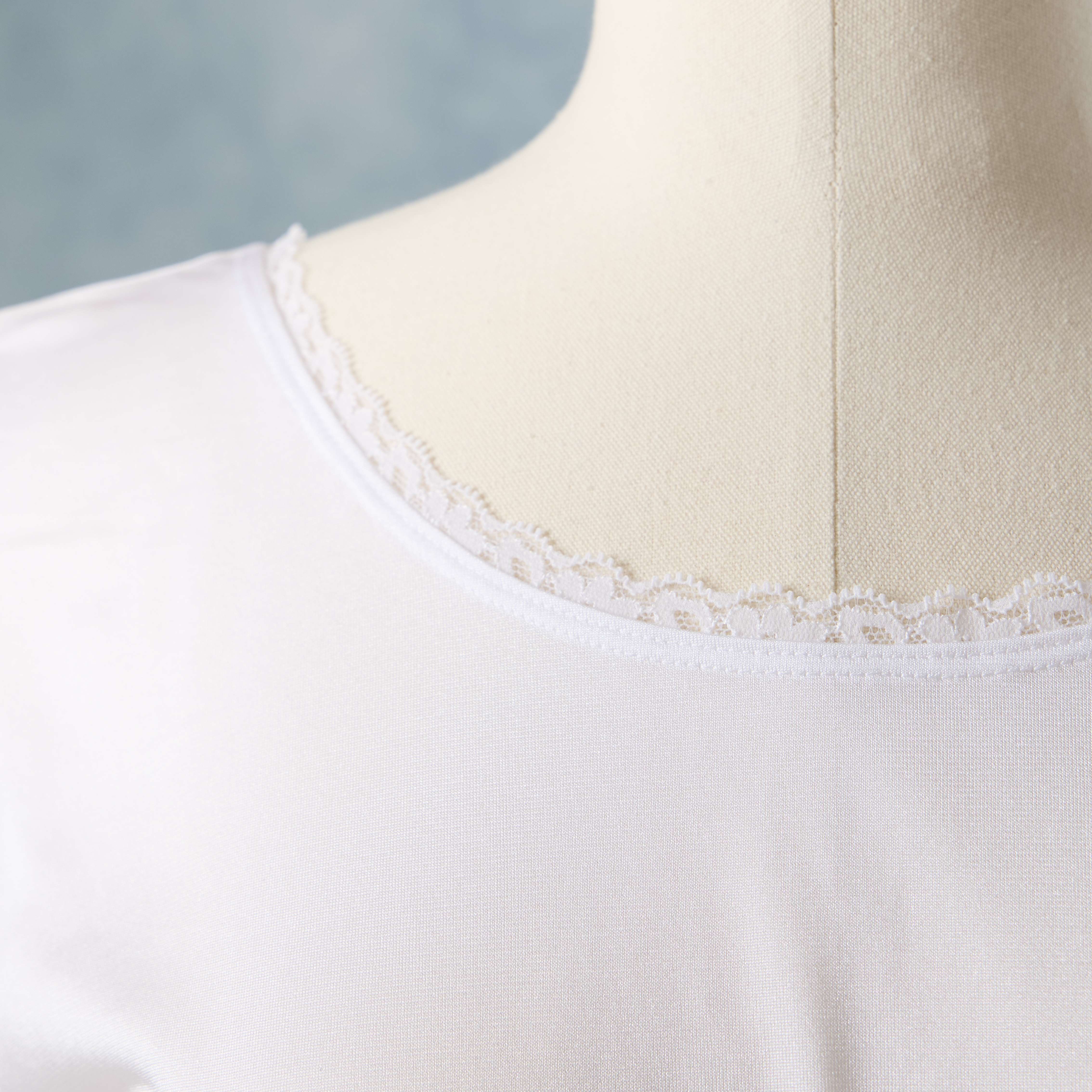 Nylon Cap Sleeve Temple Dress Slip, , large image number 2