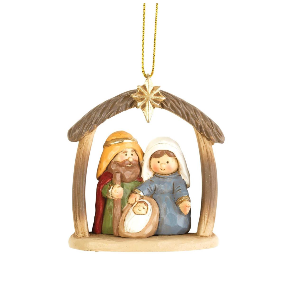 Holy Family in Creche Ornament,  Holy Family in Creche Ornament