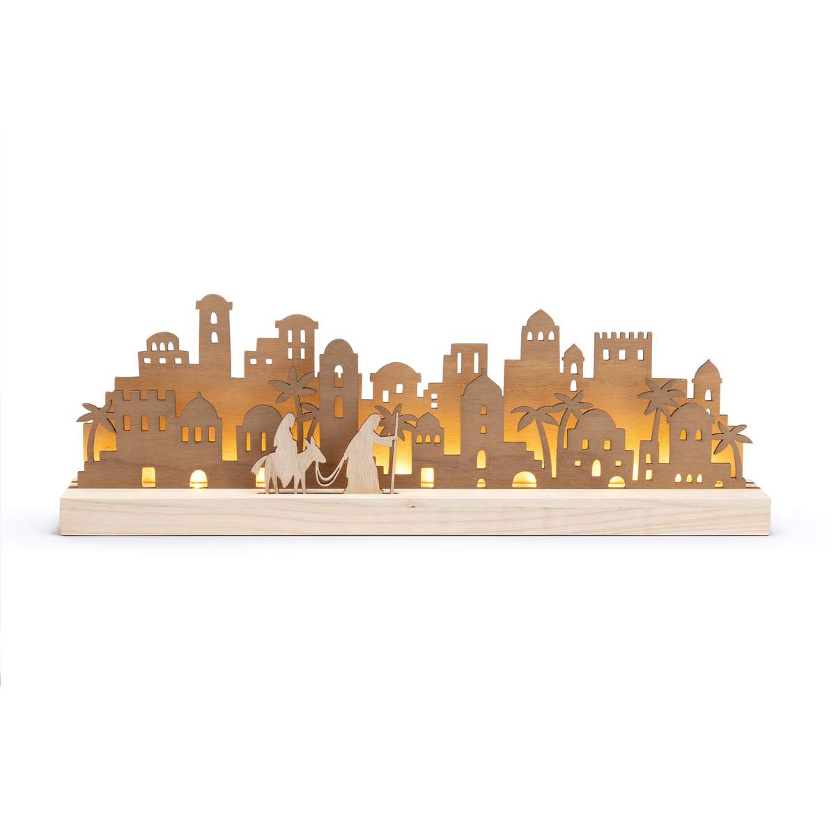 Light-up Christmas Journey Mantlescape Wood Nativity, , large image number 0