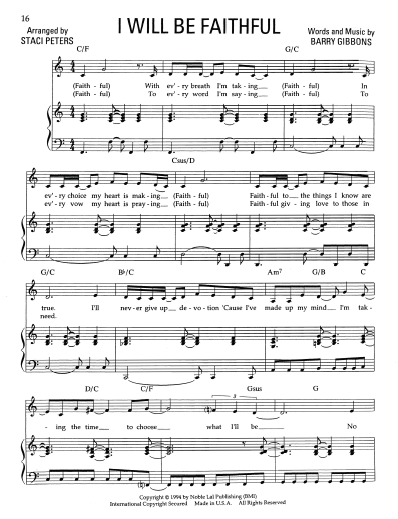 I Will Be Faithful