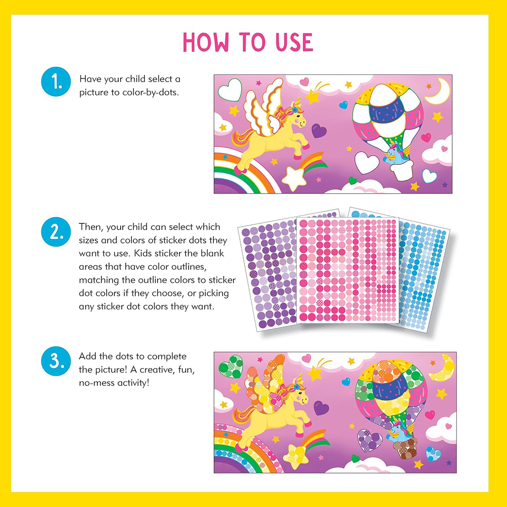 Color-By-Dots Sticker Book Unicorns, , large