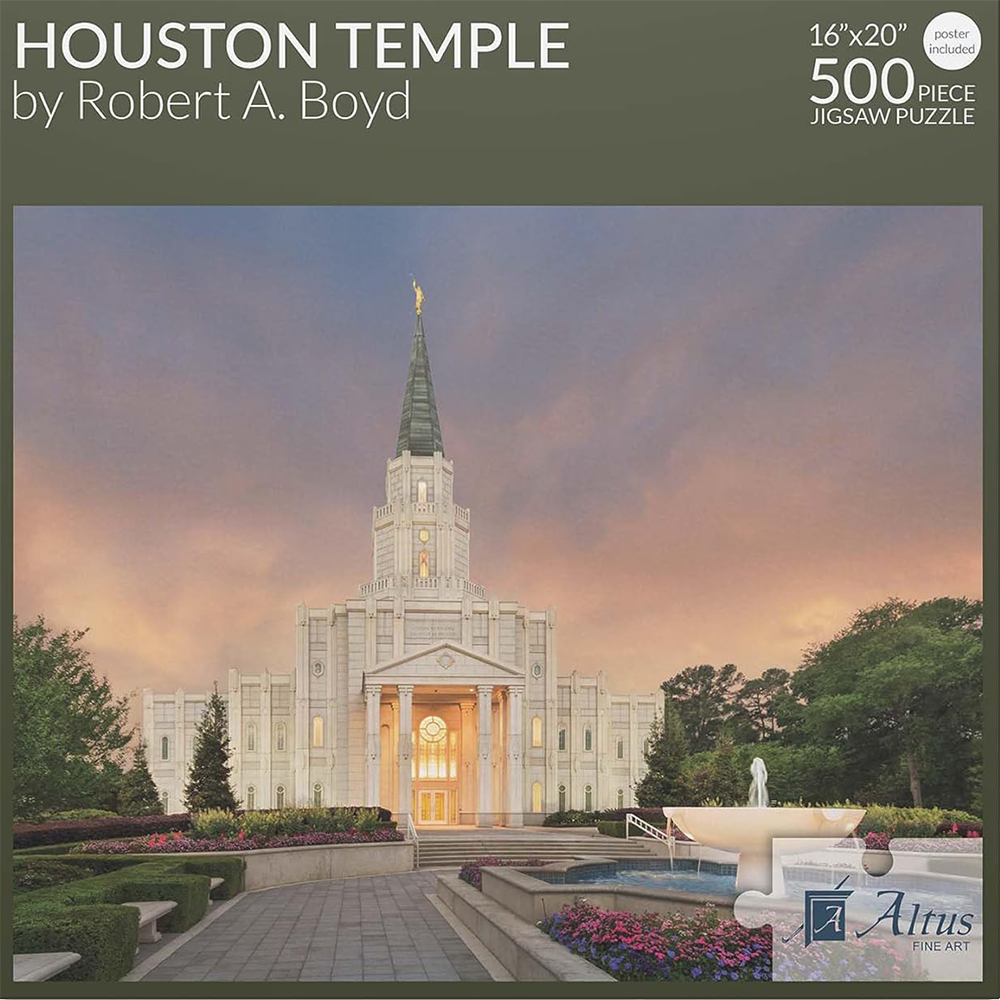 Houston Temple Eventide 500 Piece Puzzle