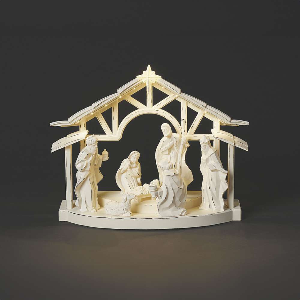 Light-up Ivory Resin Scene, , large
