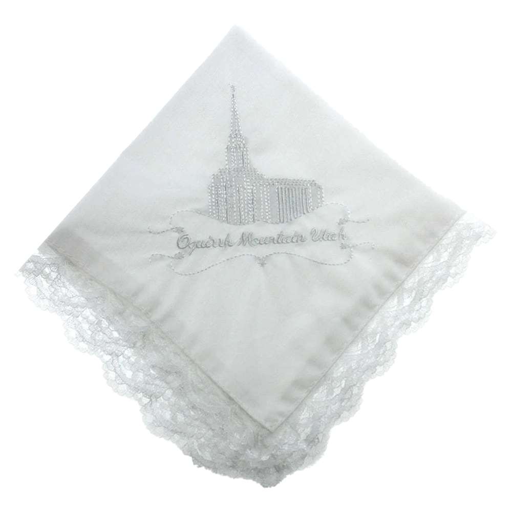 Oquirrh Mountain Temple Handkerchief - Lace, , large image number 0