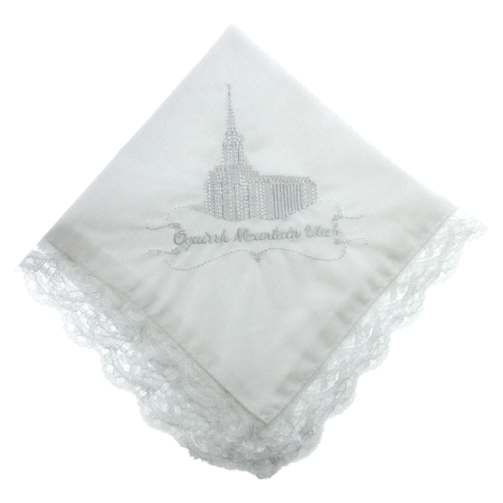 Oquirrh Mountain Temple Handkerchief - Lace