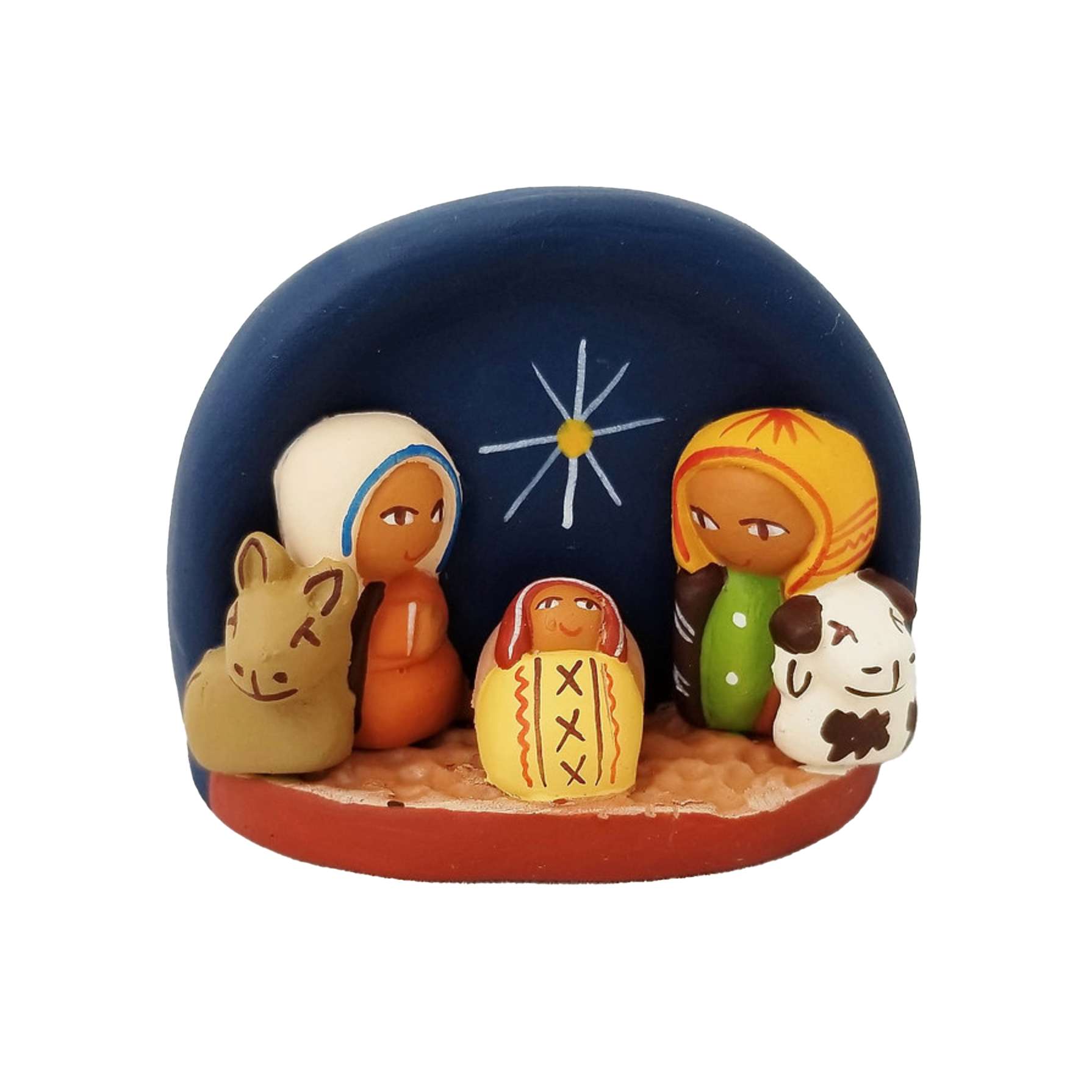 Mini Peruvian Ceramic Holy Family Nativity, , large image number 0
