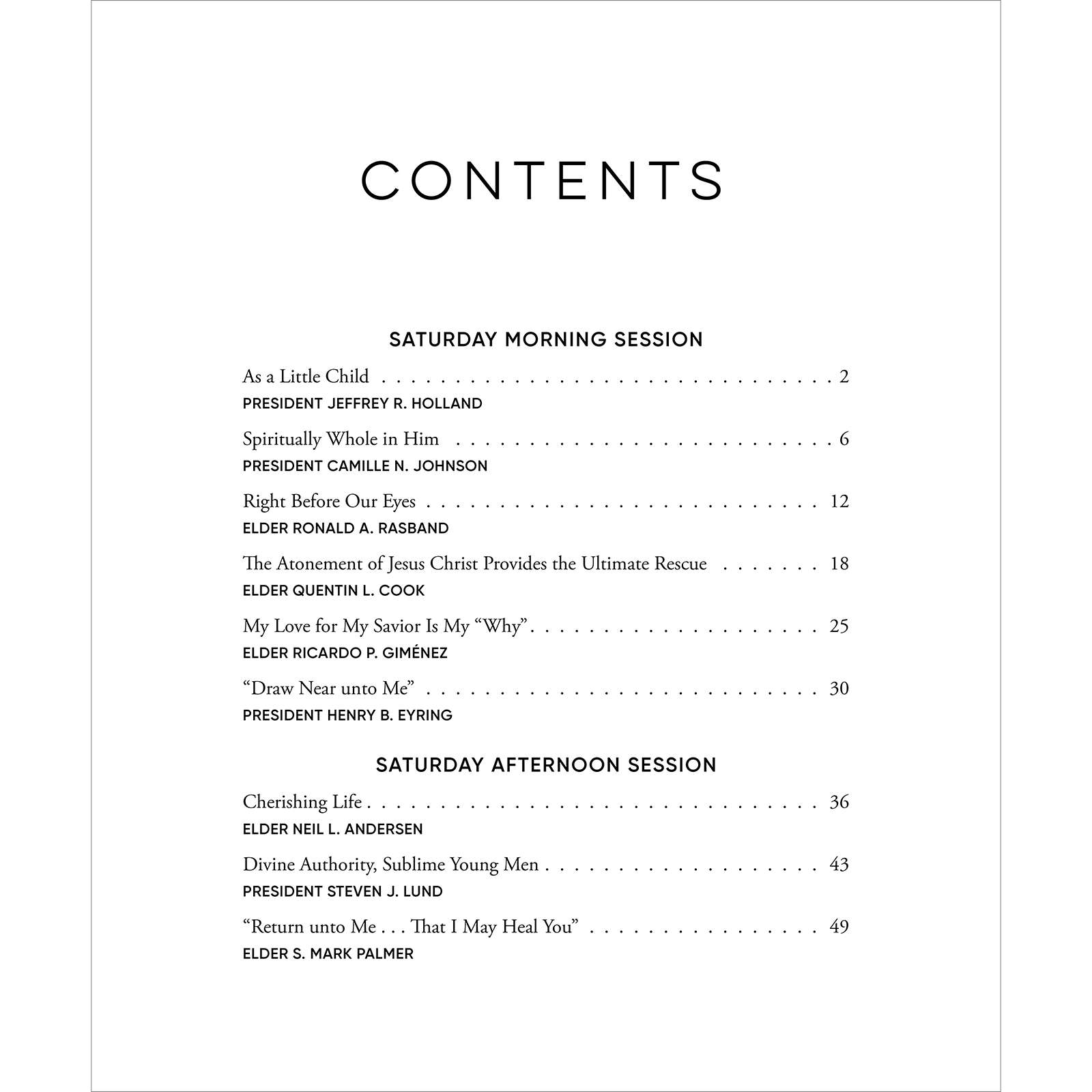 General Conference Addresses, Journal Edition, April 2025, , large