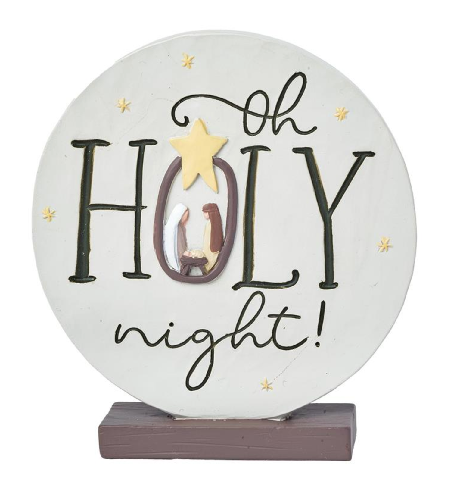 "Oh Holy Night" Resin Nativity Plaque