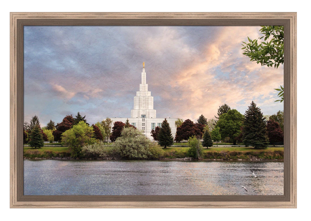 Idaho Falls Idaho Temple - Holy Places (10x15 Framed Canvas Print)