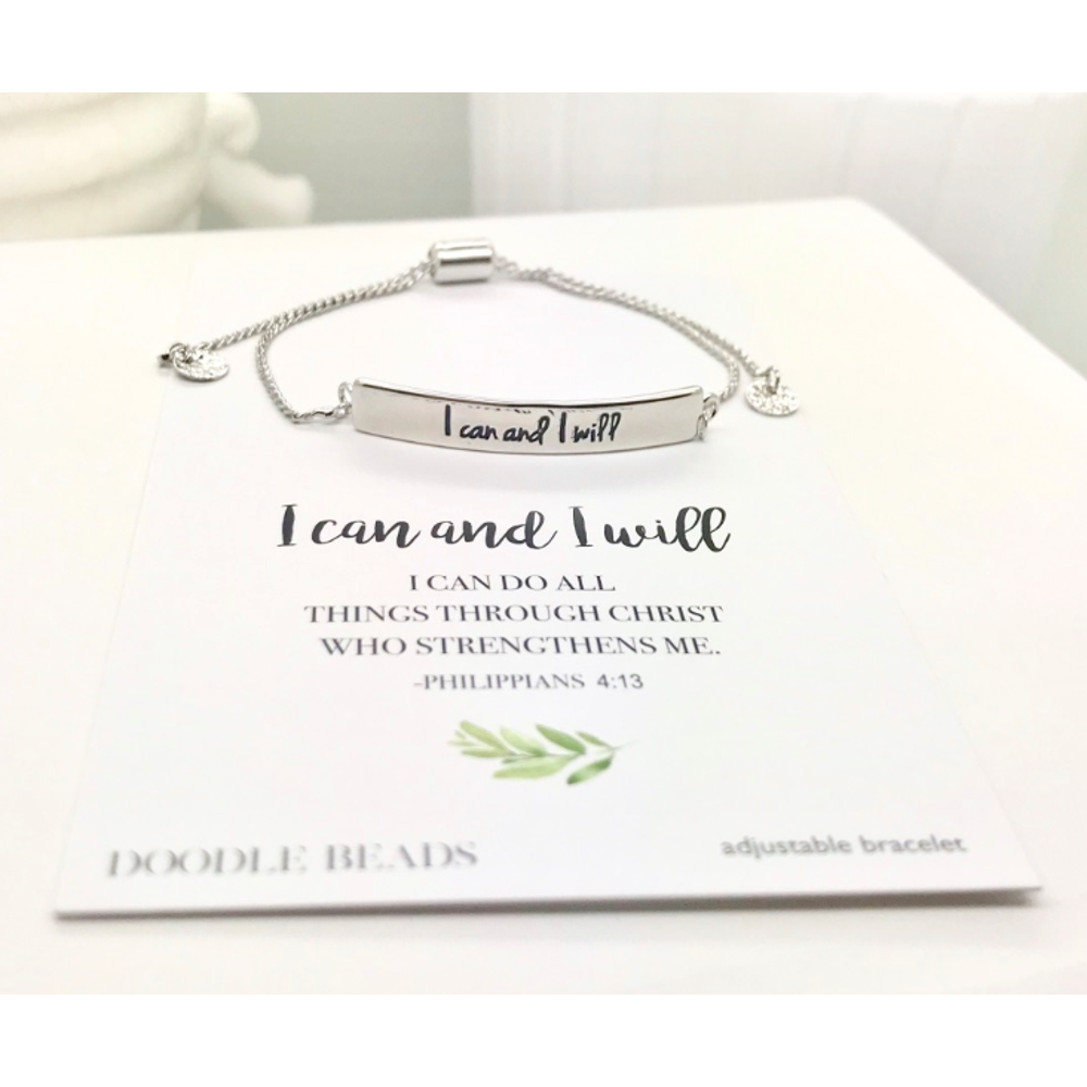I Can and I Will Adjustable Bracelet, , large