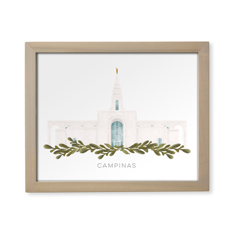 Campinas Brazil Temple (13x16 Framed Paper Print)
