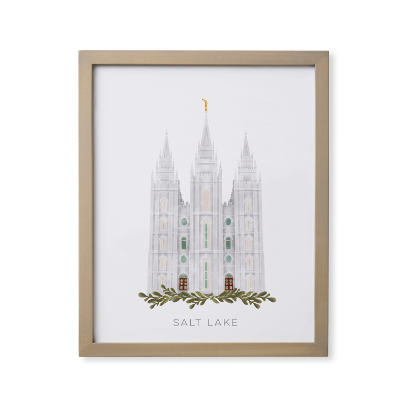 Salt Lake City Utah Temple (18x22 Framed Paper Print)