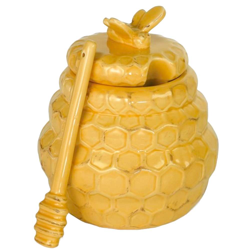 Honeycomb Honey Pot and Dipper, , large image number 0