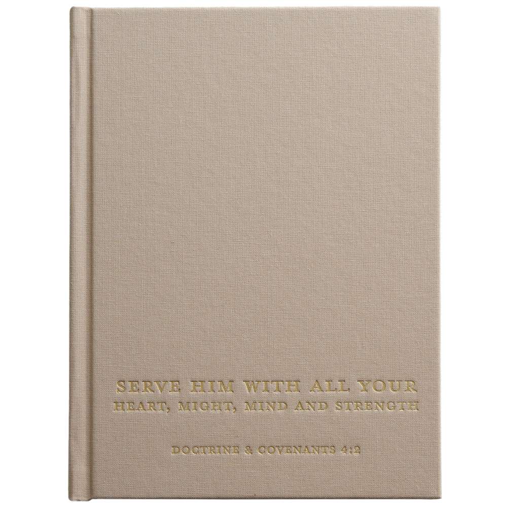 Serve Him, Dark Beige Linen Missionary Journal