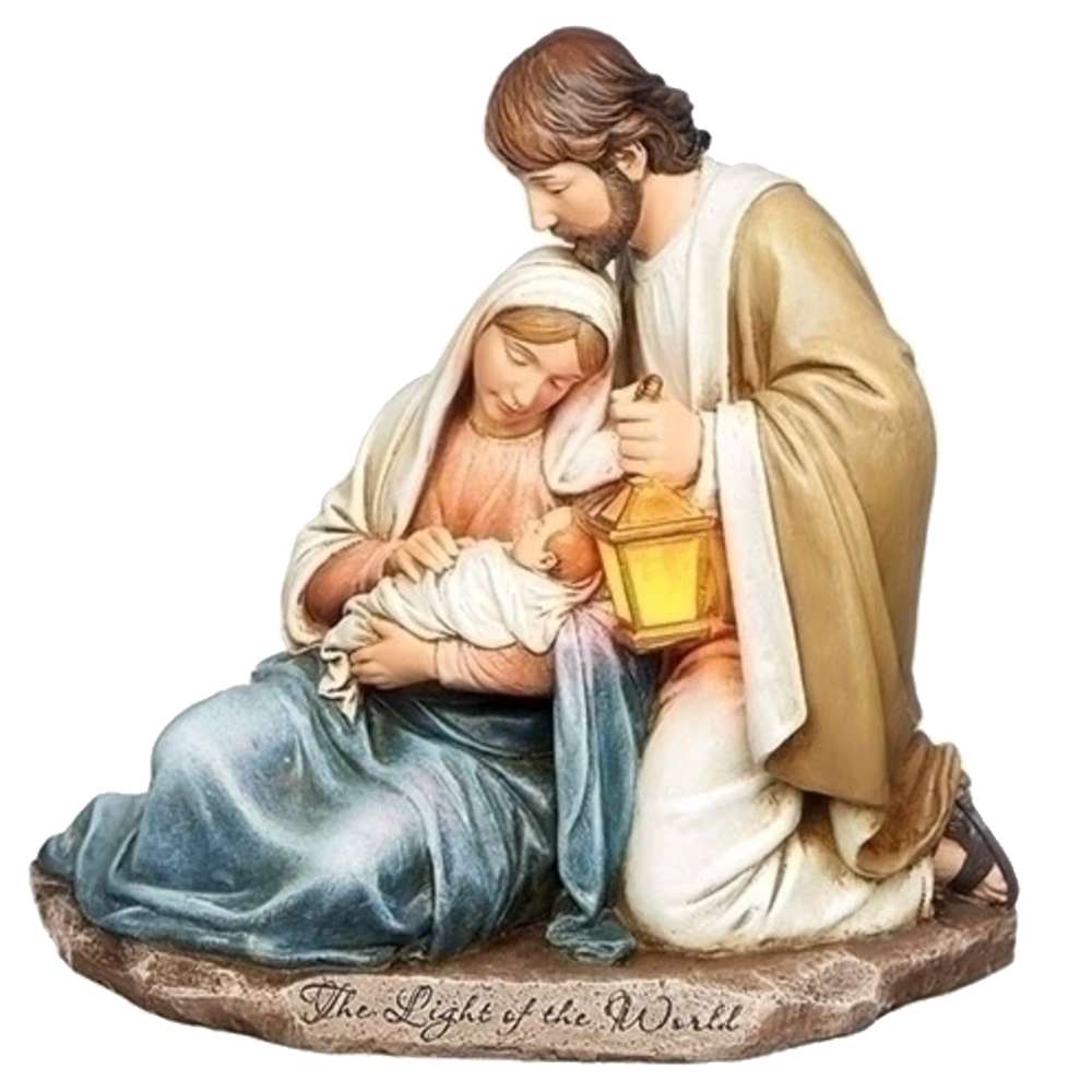 Light of the World Holy Family Resin Nativity Figurine, , large