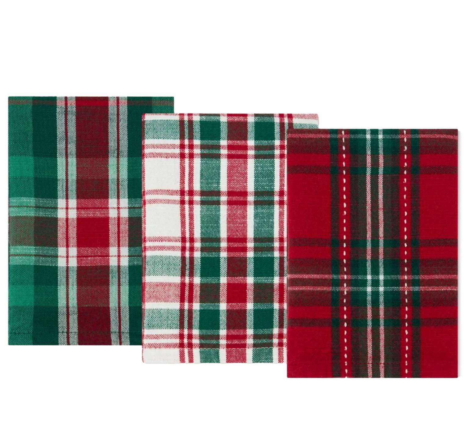 Christmas Plaid Dishcloth Set, , large