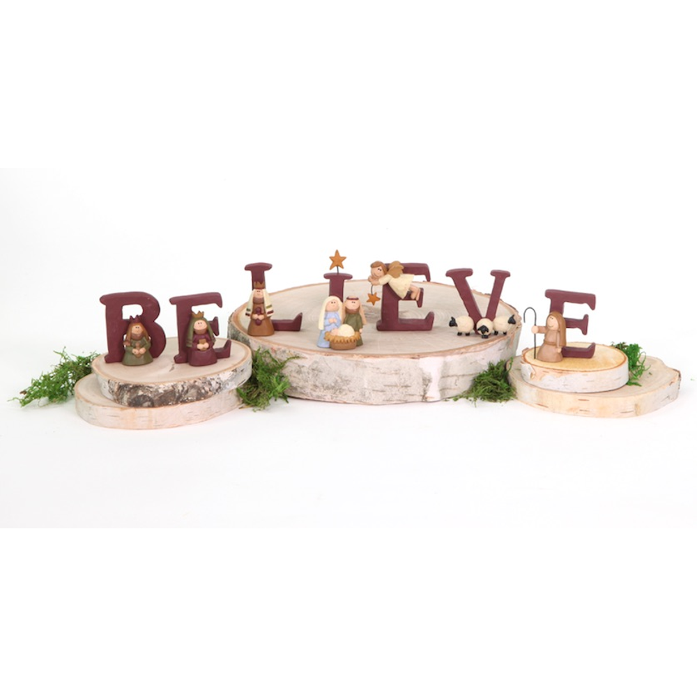 "Believe" Resin Nativity Letters, , large