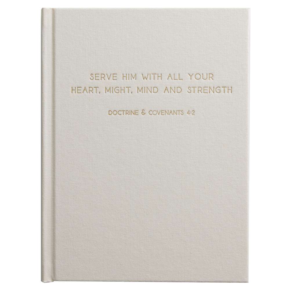 Serve Him, Cream Linen Missionary Journal