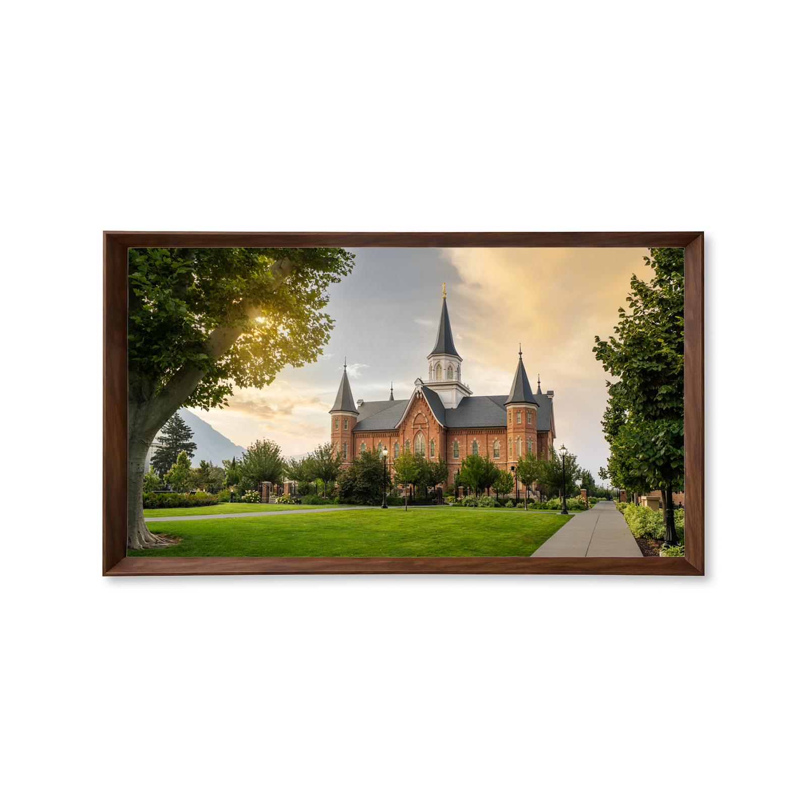 Provo City Center Utah Temple, Fire of the Covenant Series (25x43 Framed Canvas Print)