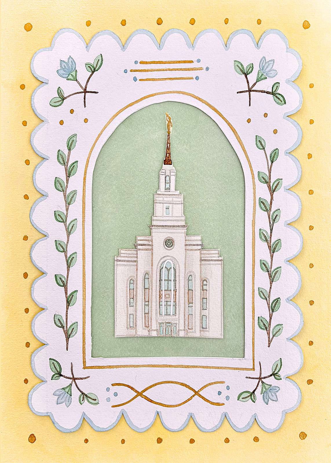 Layton Utah Temple Cottagecore Style Print