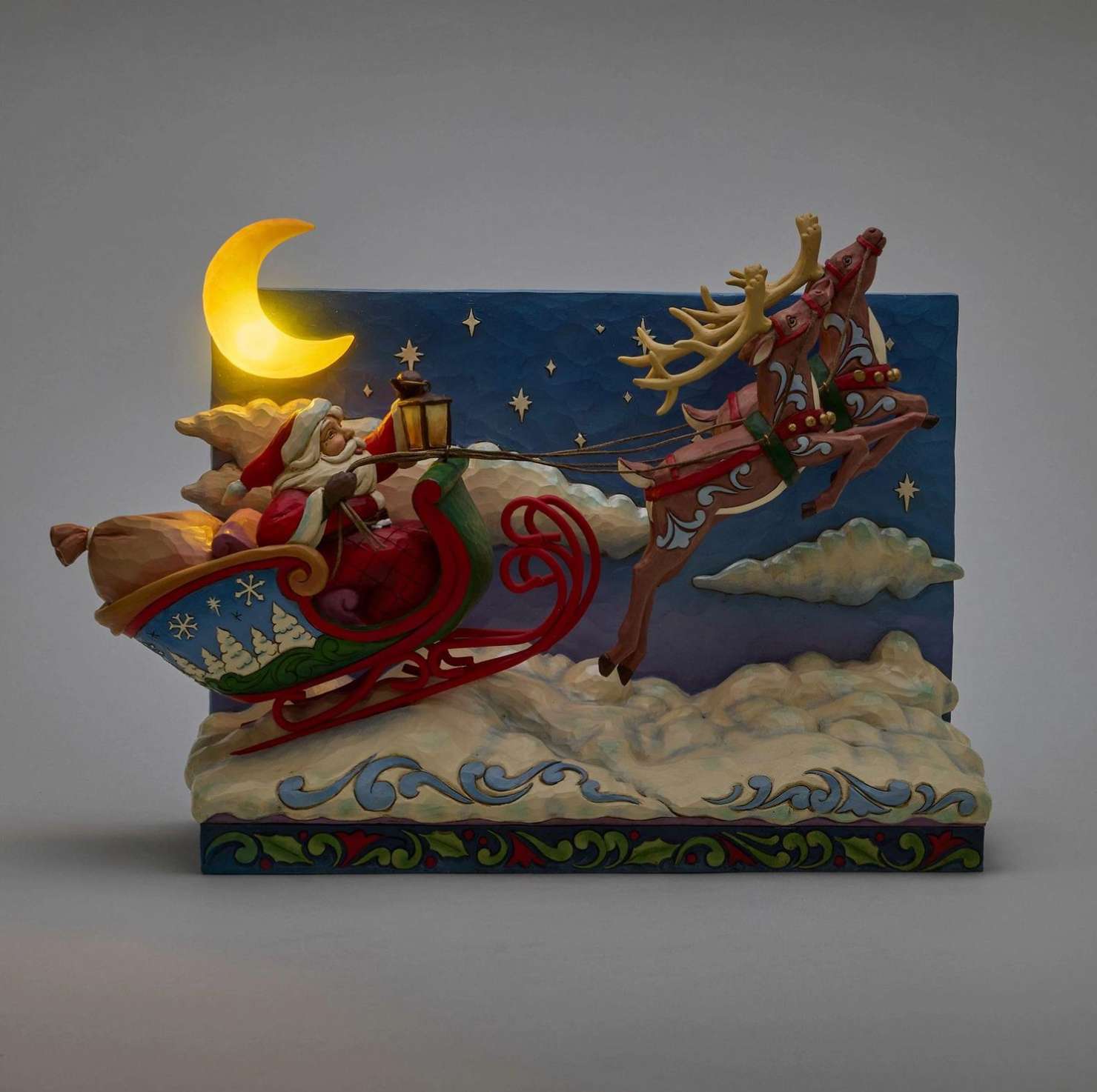 Santa Sleigh with Reindeer LED, , large image number 1