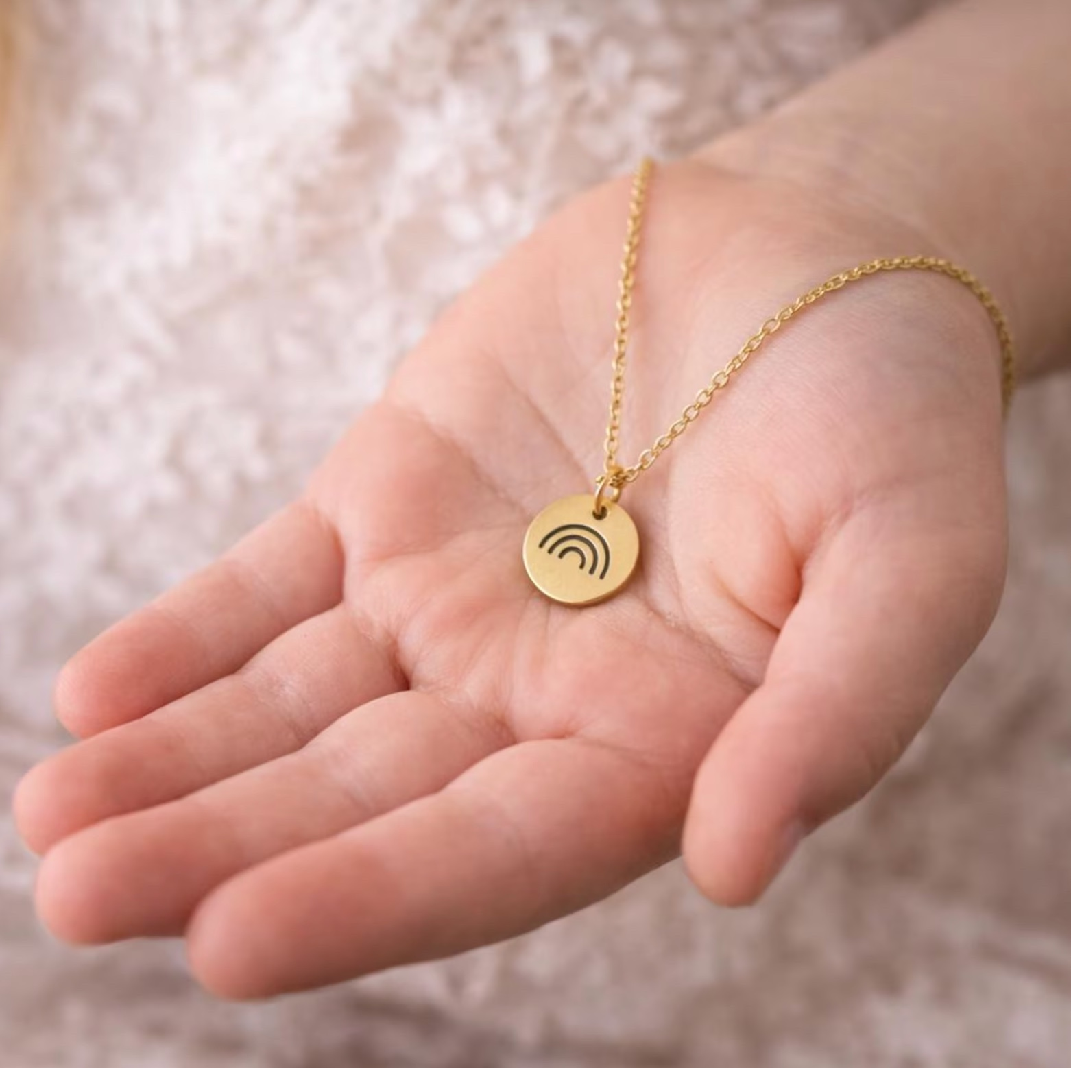 Spanish Rainbow Baptism Necklace , , large image number 2