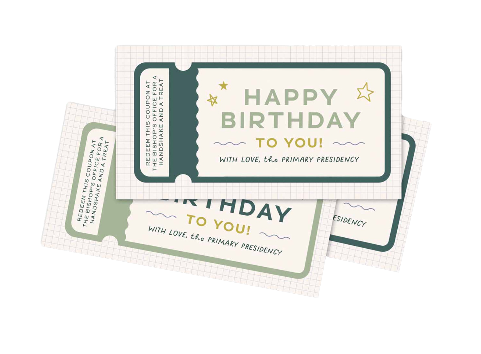 Primary Birthday Coupon Booklet