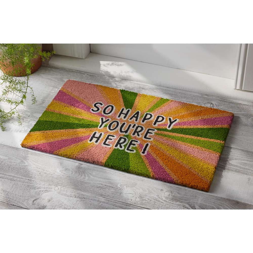 So Happy You're Here Welcome Mat, , large