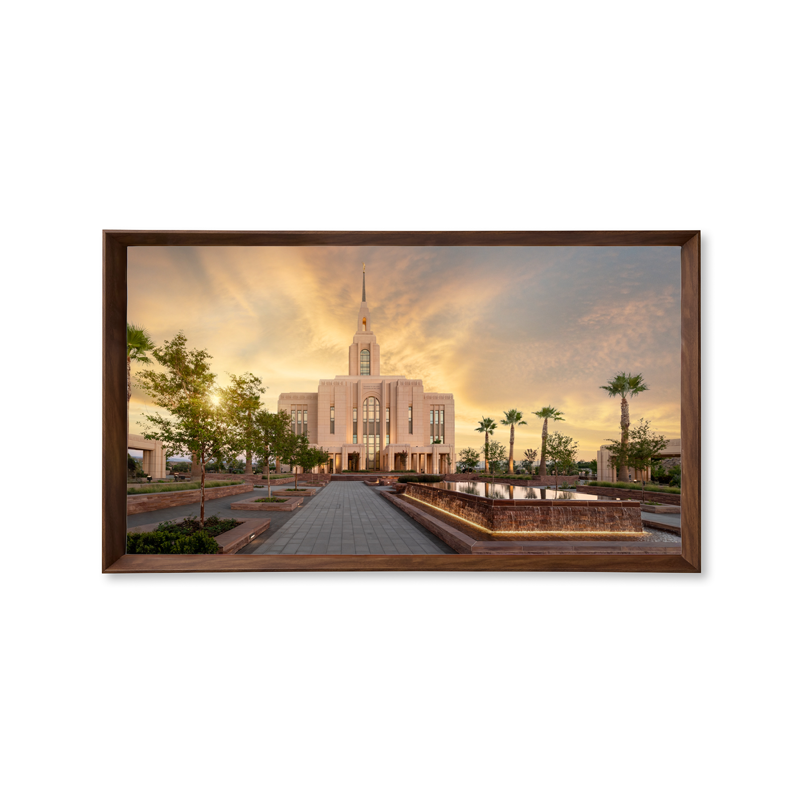 Red Cliffs Utah Temple, Fire of the Covenant Series (25x43 Framed Canvas Print)