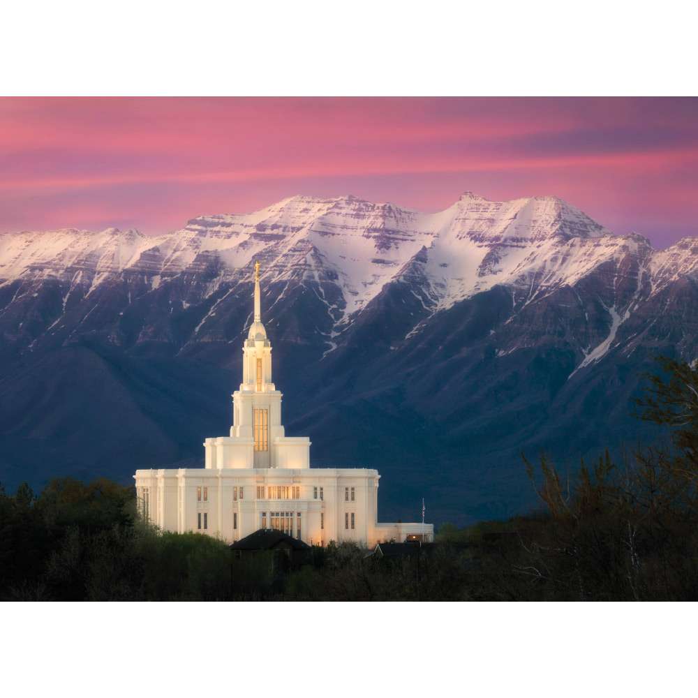 Payson Utah Temple - Timpanogos Sunset Print 