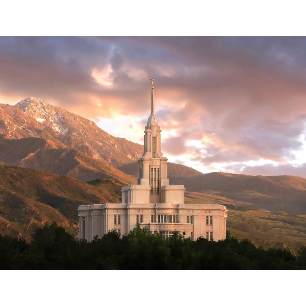 Payson Utah Temple - Spring Mountains Print 