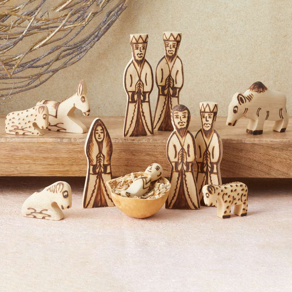 Burkina Faso Balsa Wood Nativity, , large image number 1