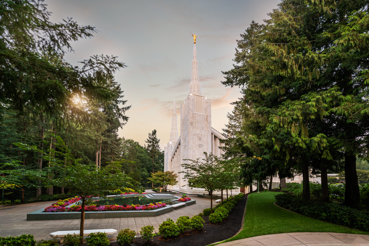 Portland Oregon Temple, Fire of the Covenant Series (25x43 Framed Canvas Print), , large