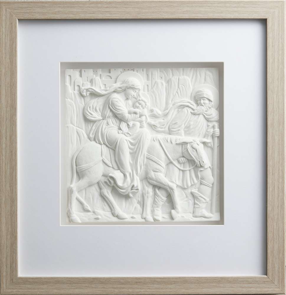 Flight into Egypt Framed Art (15x15 Marble Resin)