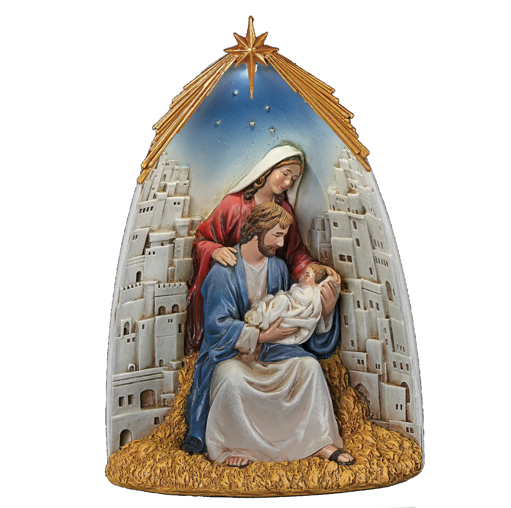 Light-up Holy Family in Bethlehem Nativity