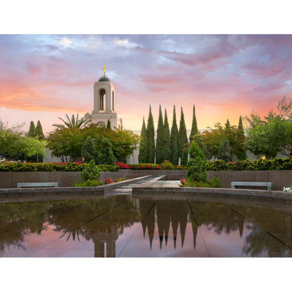 Newport Beach California Temple - Sunrise Reflection