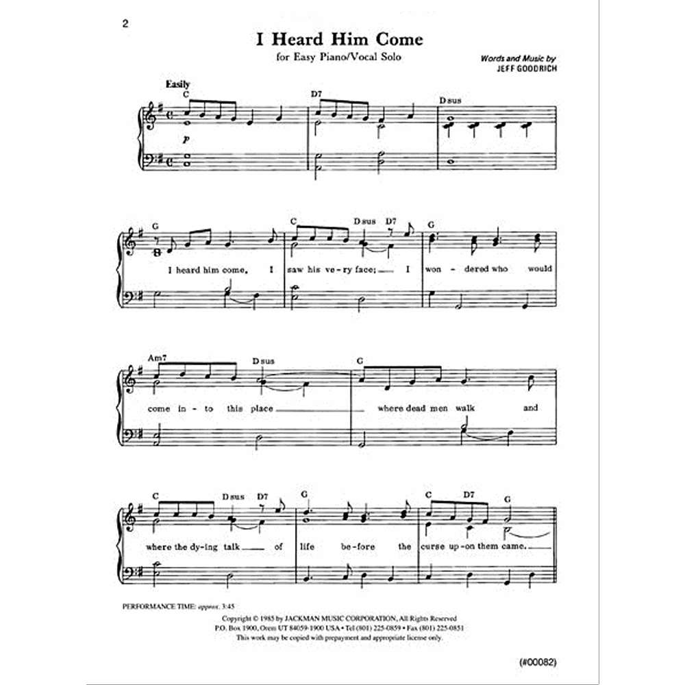 I Heard Him Come Easy Piano Solo, , large image number 1