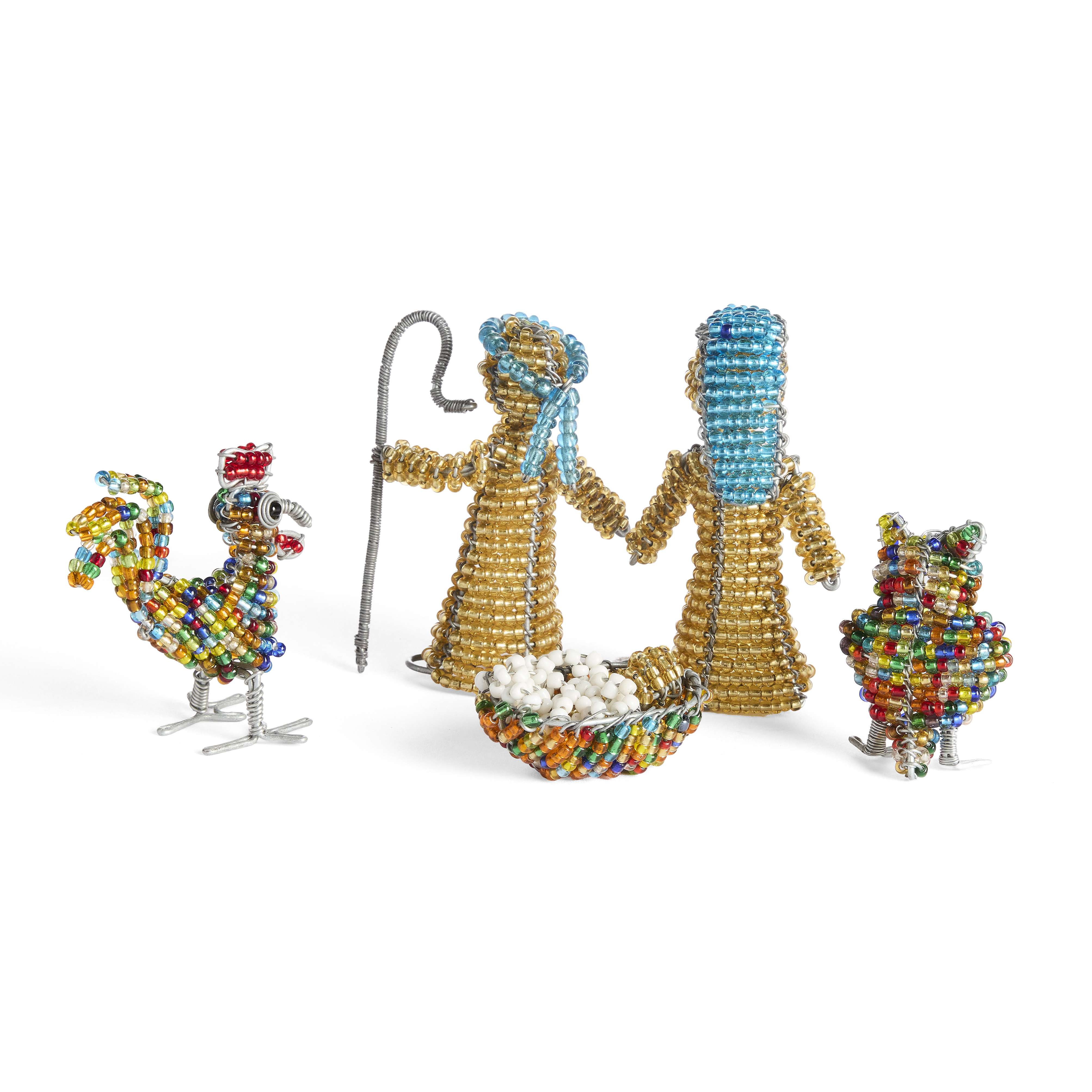Zimbabwe Beaded Holy Family with Birds Nativity, , large image number 2